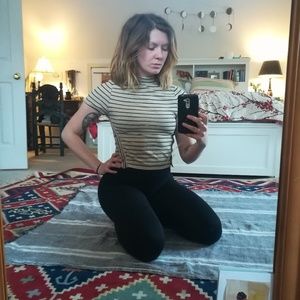 We The Free/Free People cropped mock neck top